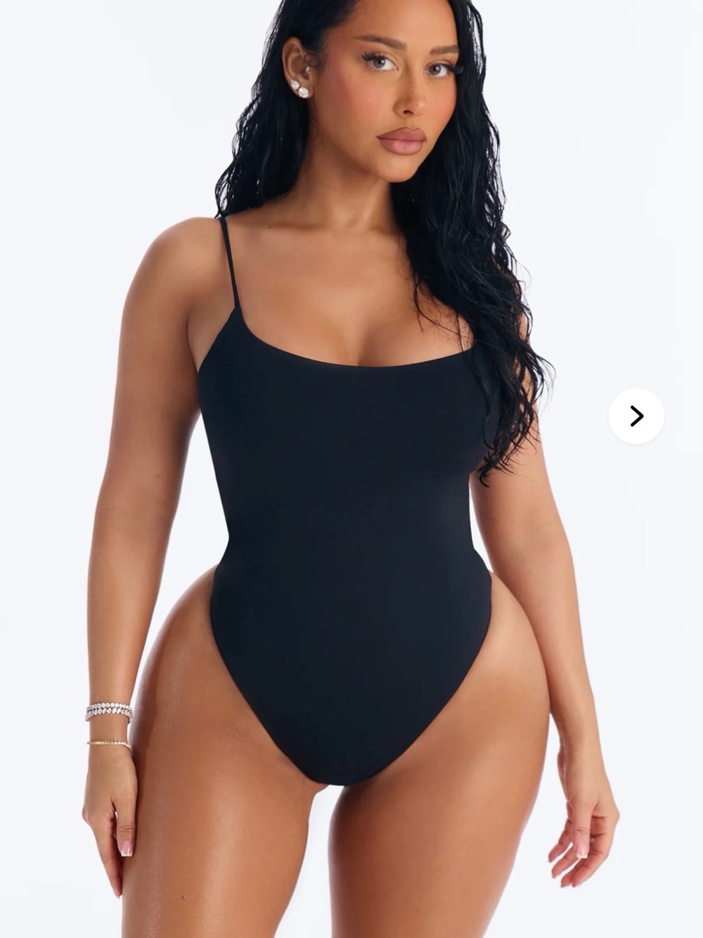 Second Skin Double Lined Square Neck Cami Bodysuit - Black
XS NWT